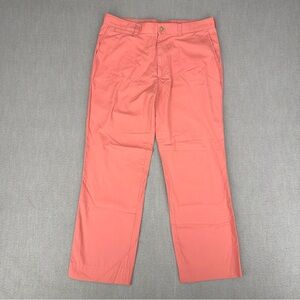 J McLaughlin Chino Pants Mens 36x30 Pink Coral Flat Front Cotton Straight Leg